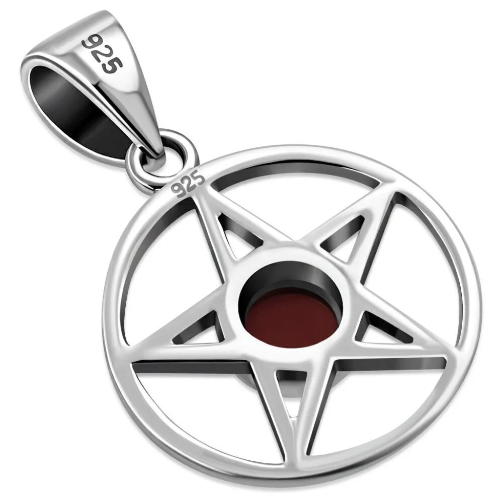 ✴️LAST ONE✴️Carnelian Stone Silver Pentacle Pendant